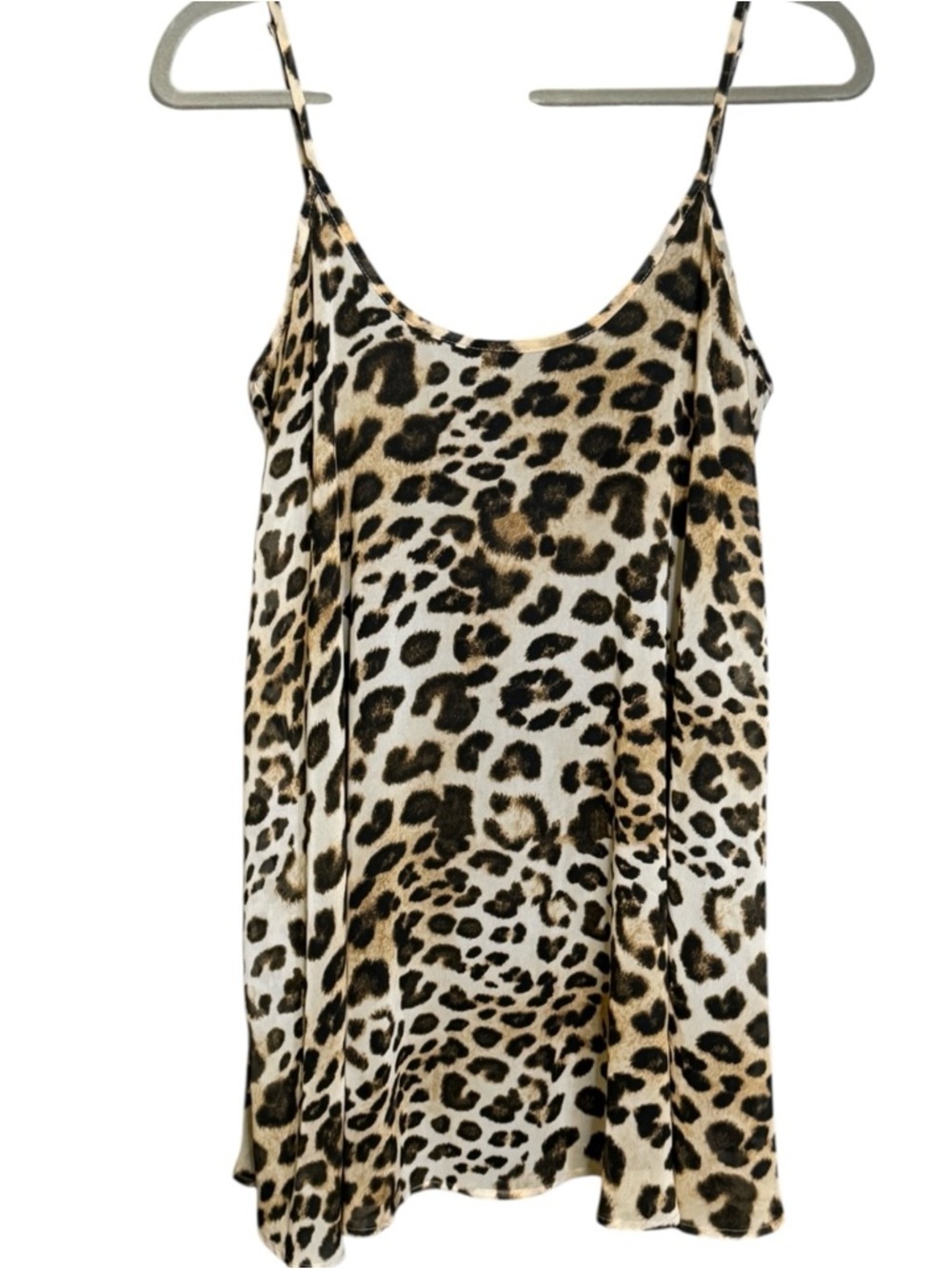 Show Me Your Mumu Leopard Print Swing Tank Top Mini Dress – Size Large